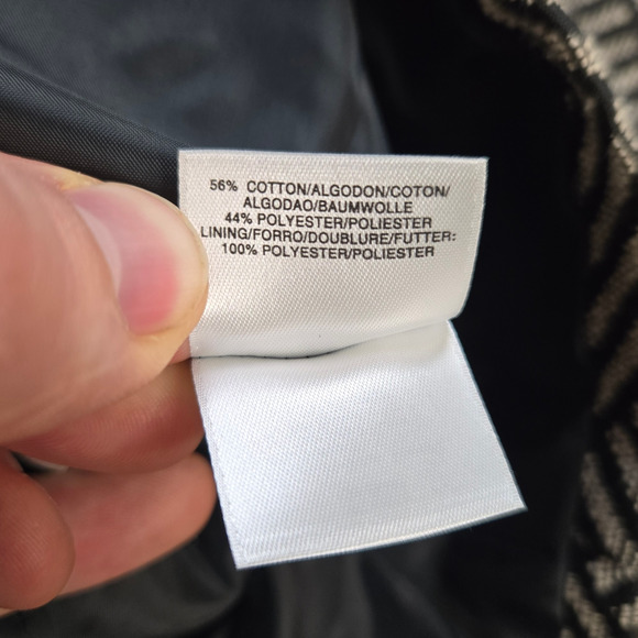 Anne Klein Black Tweed Retro Diamond Single Breasted Cropped Blazer Size 2P - Picture 7 of 11